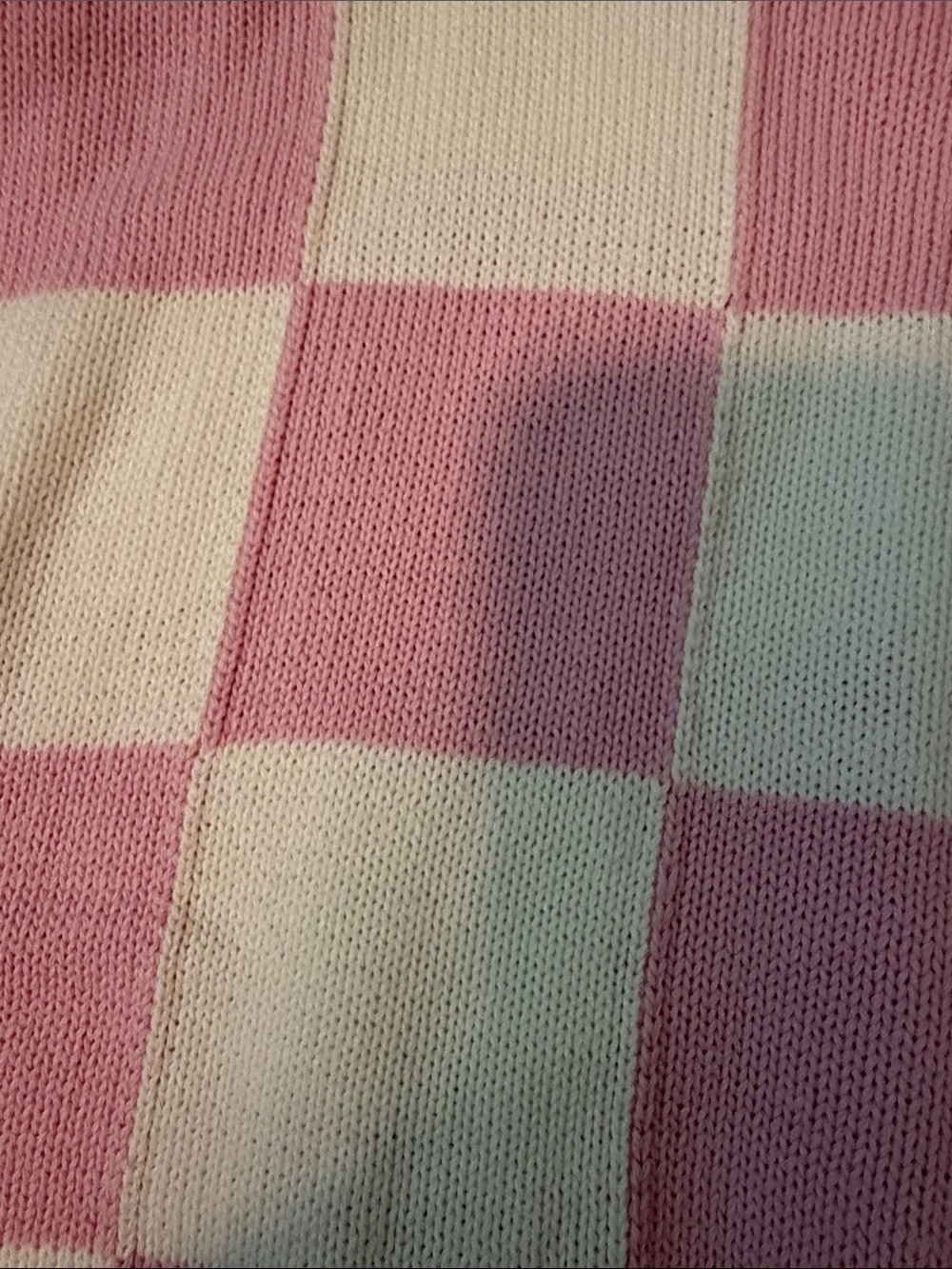 Altar’d State Pink and White Checker Knit Sweater XS - Picture 4 of 4